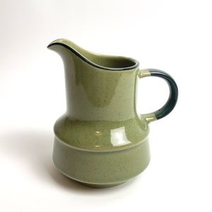 VINTAGE :: green stoneware creamer